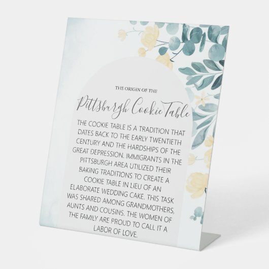 PITTSBURGH COOKIE TABLE SIGN WEDING SOCKELSCHILD (Vorderseite)