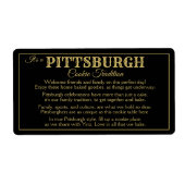 Pittsburgh Cookie Table Theme Label (Vorne)