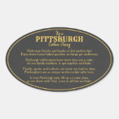 Pittsburgh Cookie Table Theme Ovaler Aufkleber (Vorderseite)