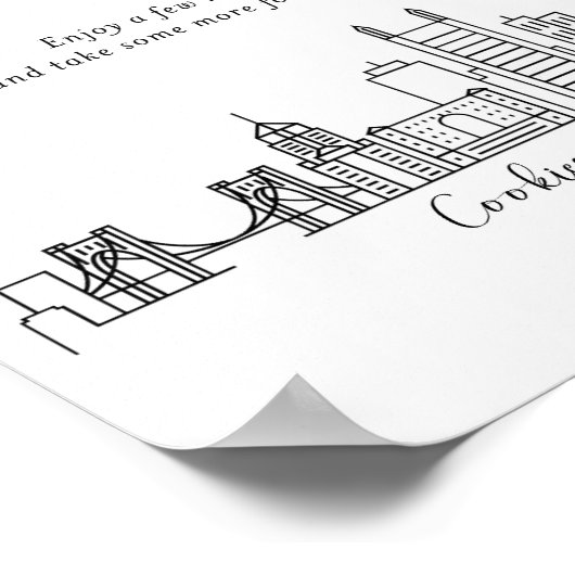 Pittsburgh Cookie Table Wedding Sign Poster (Ecke)