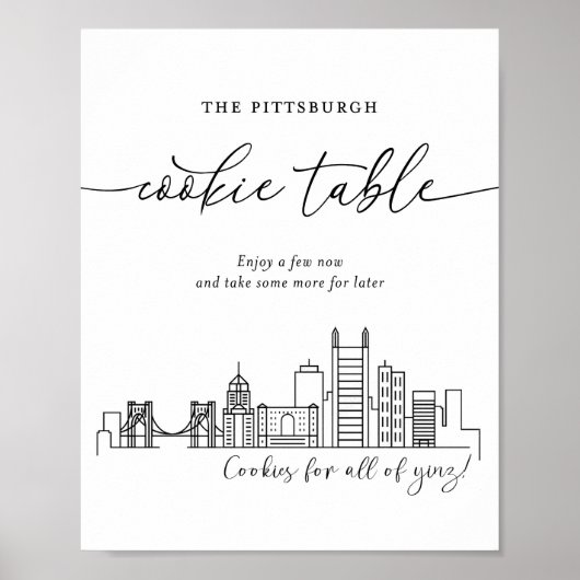 Pittsburgh Cookie Table Wedding Sign Poster (Vorne)