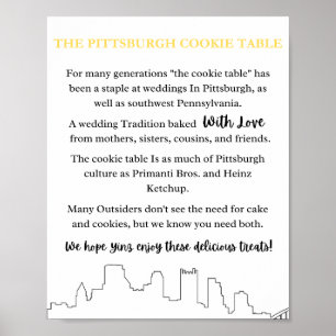 Pittsburgh Cookie Table Wedding Sign Poster
