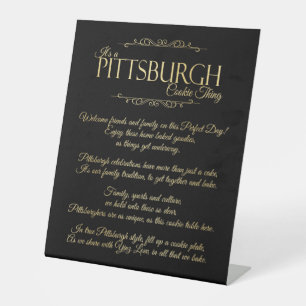 Pittsburgh Cookie Theme Table Sign Sockelschild
