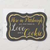 Pittsburgh Cookie-Tisch-Schild Einladung (Vorderseite)