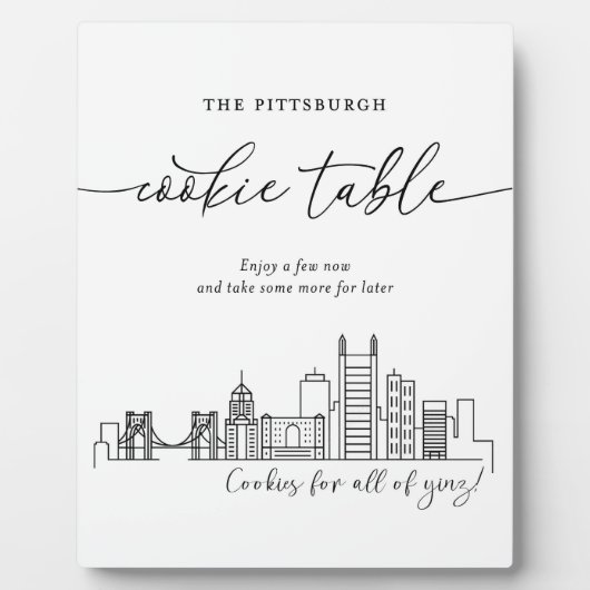 Pittsburgh Cookies Table Tabletop Plaque mit Easel Fotoplatte (Vorderseite)