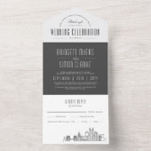 Pittsburgh Deko Skyline | Hochzeit All In One Einladung (Innen Boden)