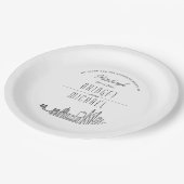 Pittsburgh Deko Skyline | Hochzeitsveranstaltung Pappteller (Schrägansicht)