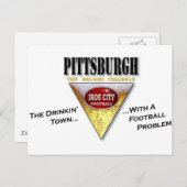 Pittsburgh Drinkin' Stadt mit einem Fußballproblem Postkarte (Vorne/Hinten)