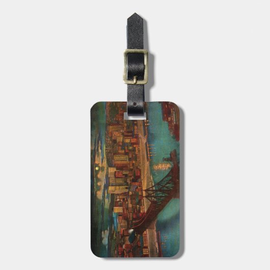 Pittsburgh durch Mondlicht Gepäckanhänger (Vorderseite vertikal)