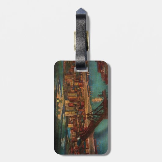 Pittsburgh durch Mondlicht Gepäckanhänger (Rückseite vertikal)