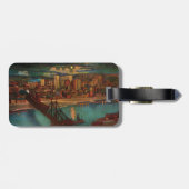 Pittsburgh durch Mondlicht Gepäckanhänger (Rückseite horizontal)