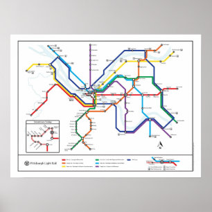 Pittsburgh-Durchfahrt-Karten-Plakat Poster