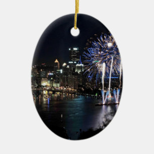 Pittsburgh-Feuerwerke Keramik Ornament