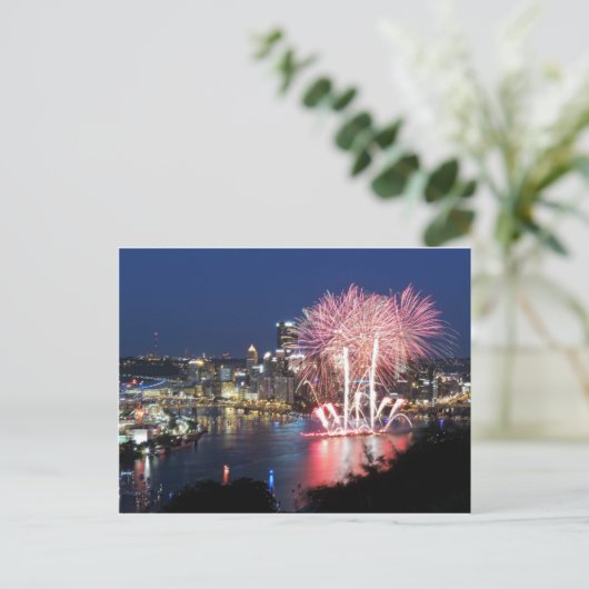 Pittsburgh Fireworks Postkarte (Stehend Vorderseite)