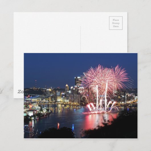 Pittsburgh Fireworks Postkarte (Vorne/Hinten)