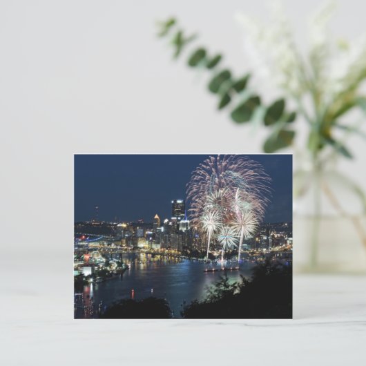 Pittsburgh Fireworks Postkarte (Stehend Vorderseite)