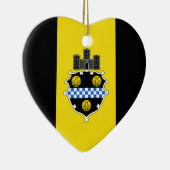 Pittsburgh-Flaggen-Herz Keramik Ornament (Rechts)