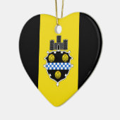 Pittsburgh-Flaggen-Herz Keramik Ornament (Links)