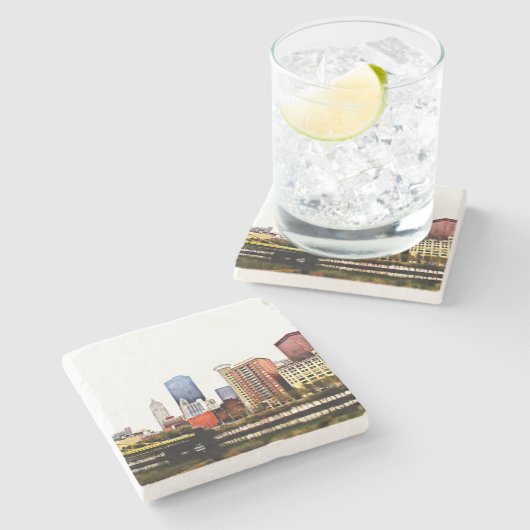 Pittsburgh-Fliesen-Untersetzer Steinuntersetzer (Seitenansicht)