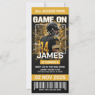 Pittsburgh Football Ticket Geburtstagseinladung Einladung