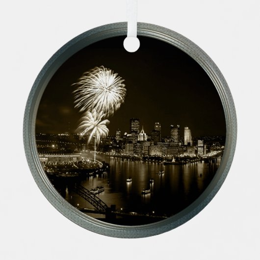 Pittsburgh-Foto- Ornament-2-seitig Ornament Aus Metall (Vorderseite)