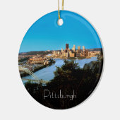 Pittsburgh Foto Weihnachtsschmuck-doppelseitig Keramikornament (Links)