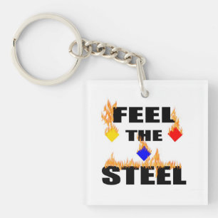 Pittsburgh fühlt sich wie das Steel Fire Football  Schlüsselanhänger