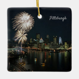 *Pittsburgh Grosser Tag/Nacht Foto Keramikornament