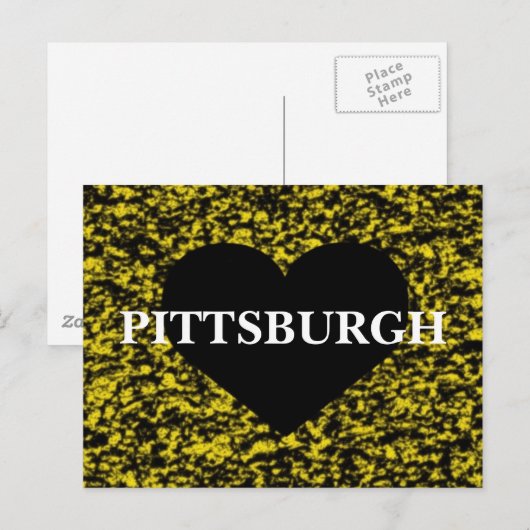 Pittsburgh Heart Postkarte (Vorne/Hinten)