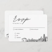 Pittsburgh Hochzeit mit traditionellen UAWG Begleitkarte (Vorne/Hinten)