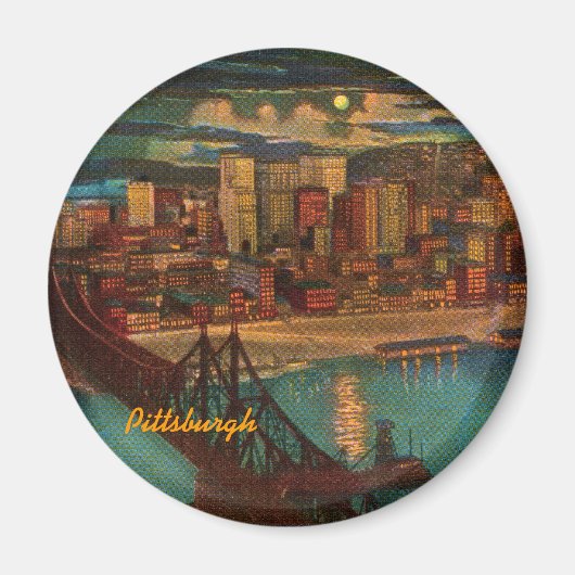 Pittsburgh im Mondlicht Magnet (Vorne)