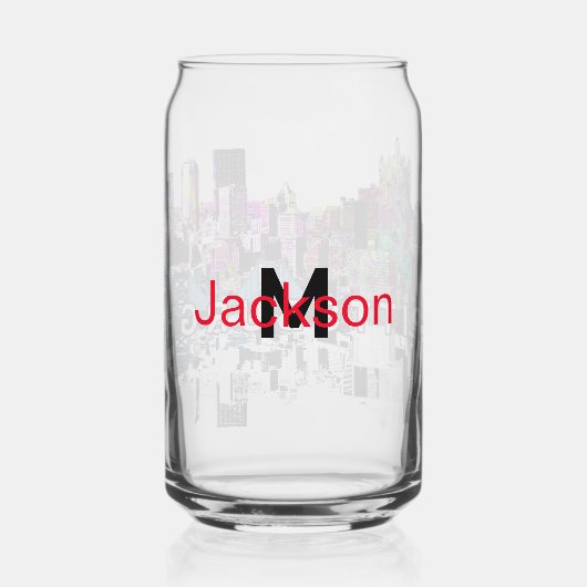 Pittsburgh in Graffiti mit Monogramm Dosenglas (Rückseite)