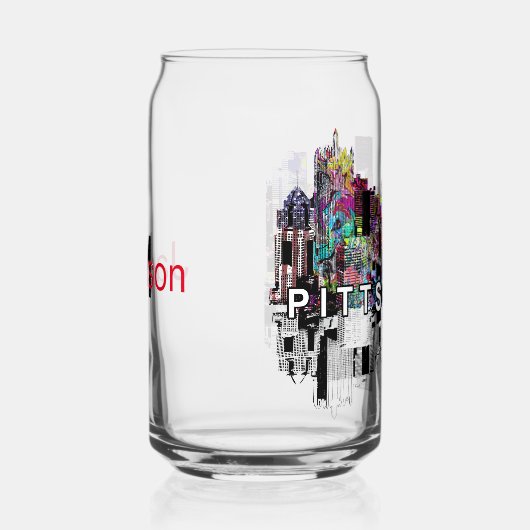 Pittsburgh in Graffiti mit Monogramm Dosenglas (Rechts)
