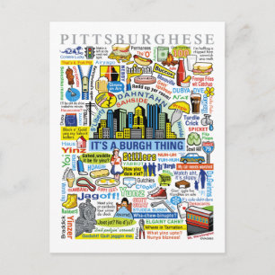 Pittsburgh Language Fun Pittsburghese Artwork Postkarte