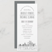 Pittsburgh | Modernes Hochzeitsprogramm für Deko Einladung (Vorne/Hinten)