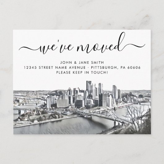 Pittsburgh Moving Announction Postcard Ankündigungspostkarte (Vorderseite)