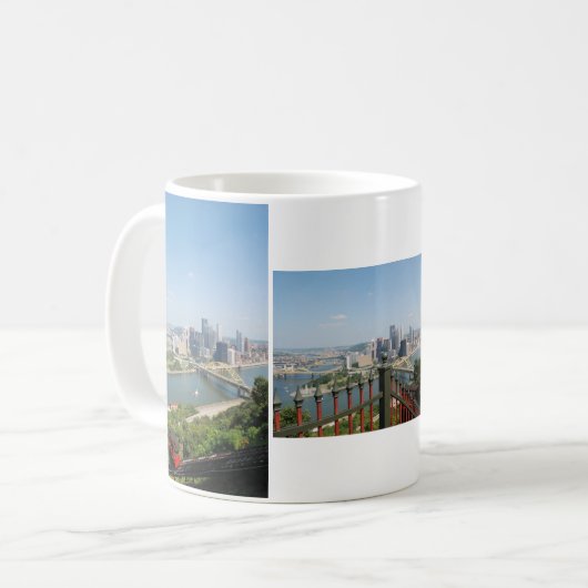 Pittsburgh-Neigungs-Tasse Kaffeetasse (Vorderseite Links)