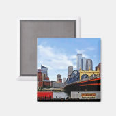 Pittsburgh PA - Bahn by Smithfield St Bridge Magnet (Vorderseite/Rückseite)