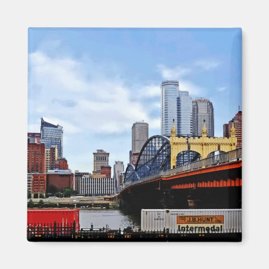 Pittsburgh PA - Bahn by Smithfield St Bridge Magnet (Vorne)