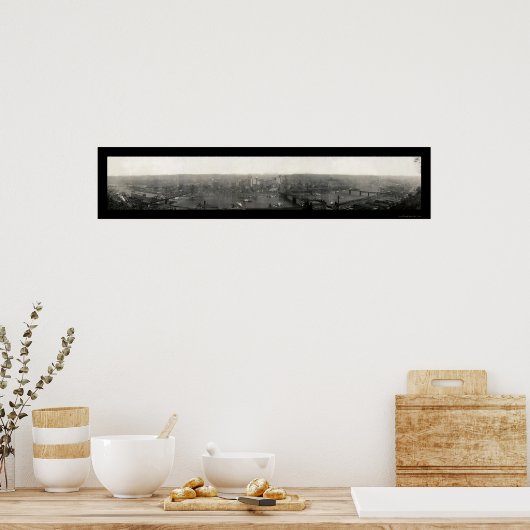 Pittsburgh PA Panorama Foto 1908 Poster (Küche)