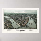 Pittsburgh, PA Panoramic Map - 1902 Poster (Vorne)