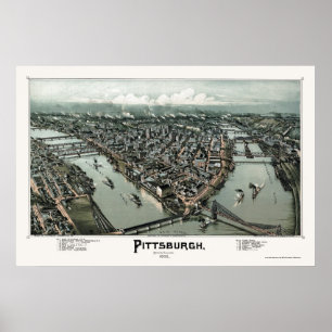 Pittsburgh, PA Panoramic Map - 1902 Poster