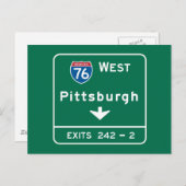 Pittsburgh, PA Road Sign Postkarte (Vorne/Hinten)