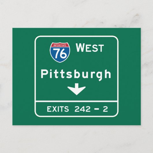 Pittsburgh, PA Road Sign Postkarte (Vorderseite)
