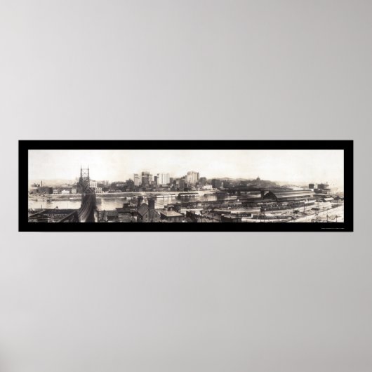 Pittsburgh, PA Skyline Foto 1907 Poster (Vorne)