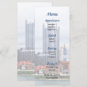 Pittsburgh PA Skyline Wedding Menu Menükarte (Vorne/Hinten)