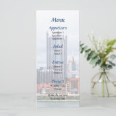 Pittsburgh PA Skyline Wedding Menu Menükarte (Stehend Vorderseite)