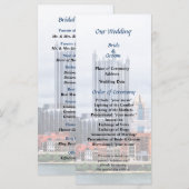 Pittsburgh PA Skyline Wedding Program Programm (Vorne/Hinten)