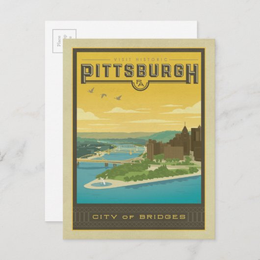 Pittsburgh, PA - Stadt der Brücken Postkarte (Vorne/Hinten)