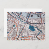 PITTSBURGH, PA Vintag Map Postcard Postkarte (Vorne/Hinten)